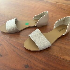 Guess Women's gold and Cream shimmery Sandals